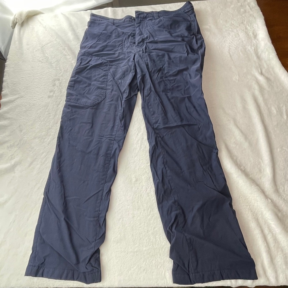 Eddie Bauer Mens Fleece Lined Cargo Pants 32x30 Navy Blue Insulated Hiking Pants
